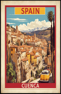 Cuenca Cityscape Vintage Travel Poster PosterGoat