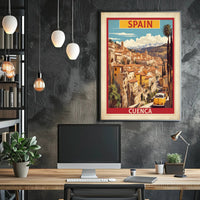 Cuenca Cityscape Vintage Travel Poster PosterGoat