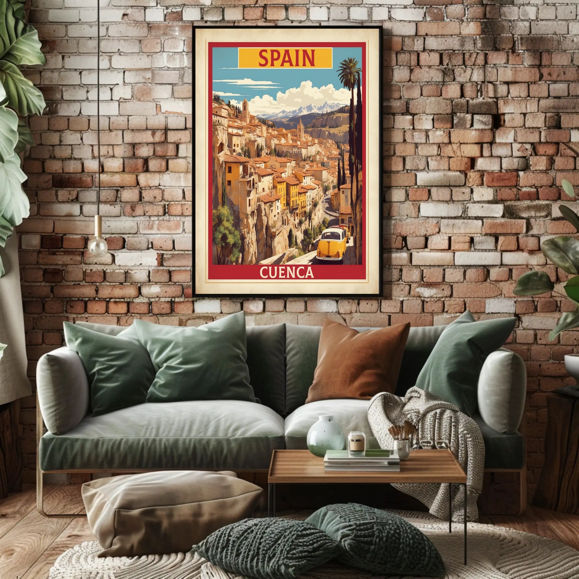 Cuenca Cityscape Vintage Travel Poster PosterGoat