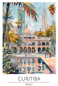 Curitiba Brazil Cityscape Travel Poster PosterGoat