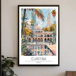 Curitiba Brazil Cityscape Travel Poster PosterGoat