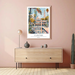 Curitiba Brazil Cityscape Travel Poster PosterGoat