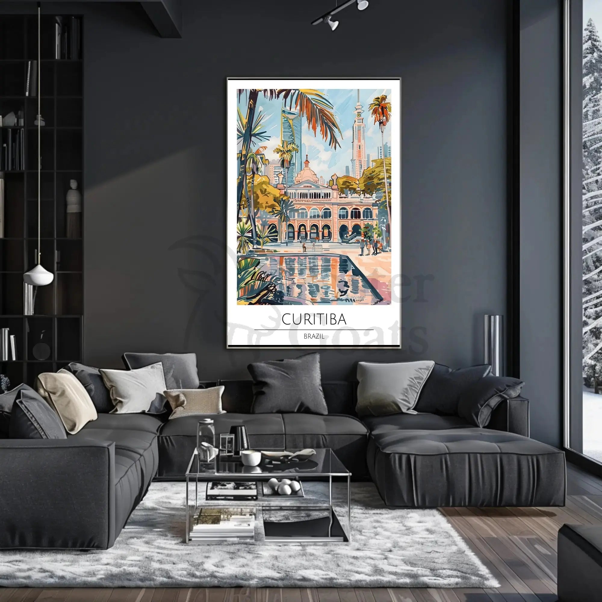 Curitiba Brazil Cityscape Travel Poster PosterGoat
