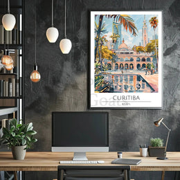 Curitiba Brazil Cityscape Travel Poster PosterGoat