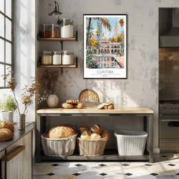 Curitiba Brazil Cityscape Travel Poster PosterGoat
