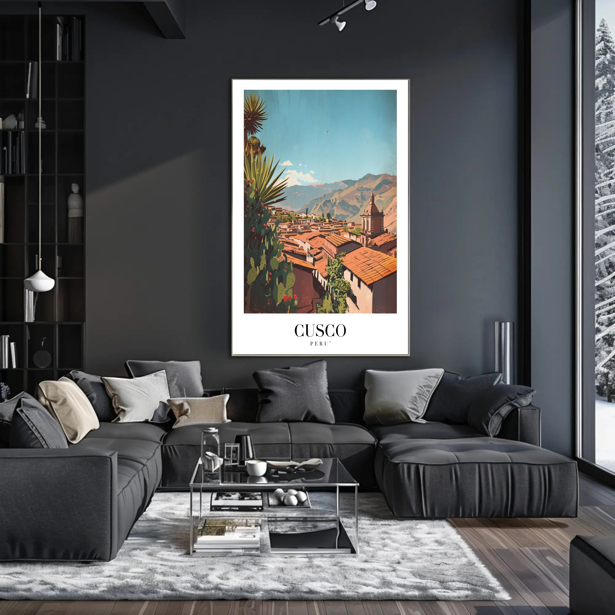 Cusco Cityscape Art: Andes Mountains Travel Poster PosterGoat