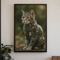 Cybernetic Cat Art: Futuristic Sci-Fi Poster PosterGoat