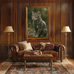 Cybernetic Cat Art: Futuristic Sci-Fi Poster PosterGoat