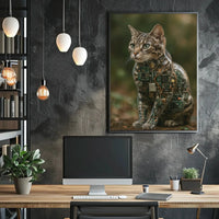 Cybernetic Cat Art: Futuristic Sci-Fi Poster PosterGoat