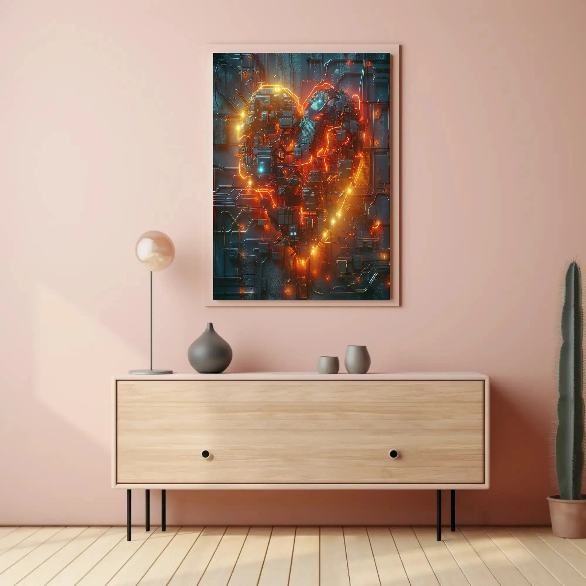 Cybernetic Heart Circuitry: Futuristic Sci-Fi Poster PosterGoat