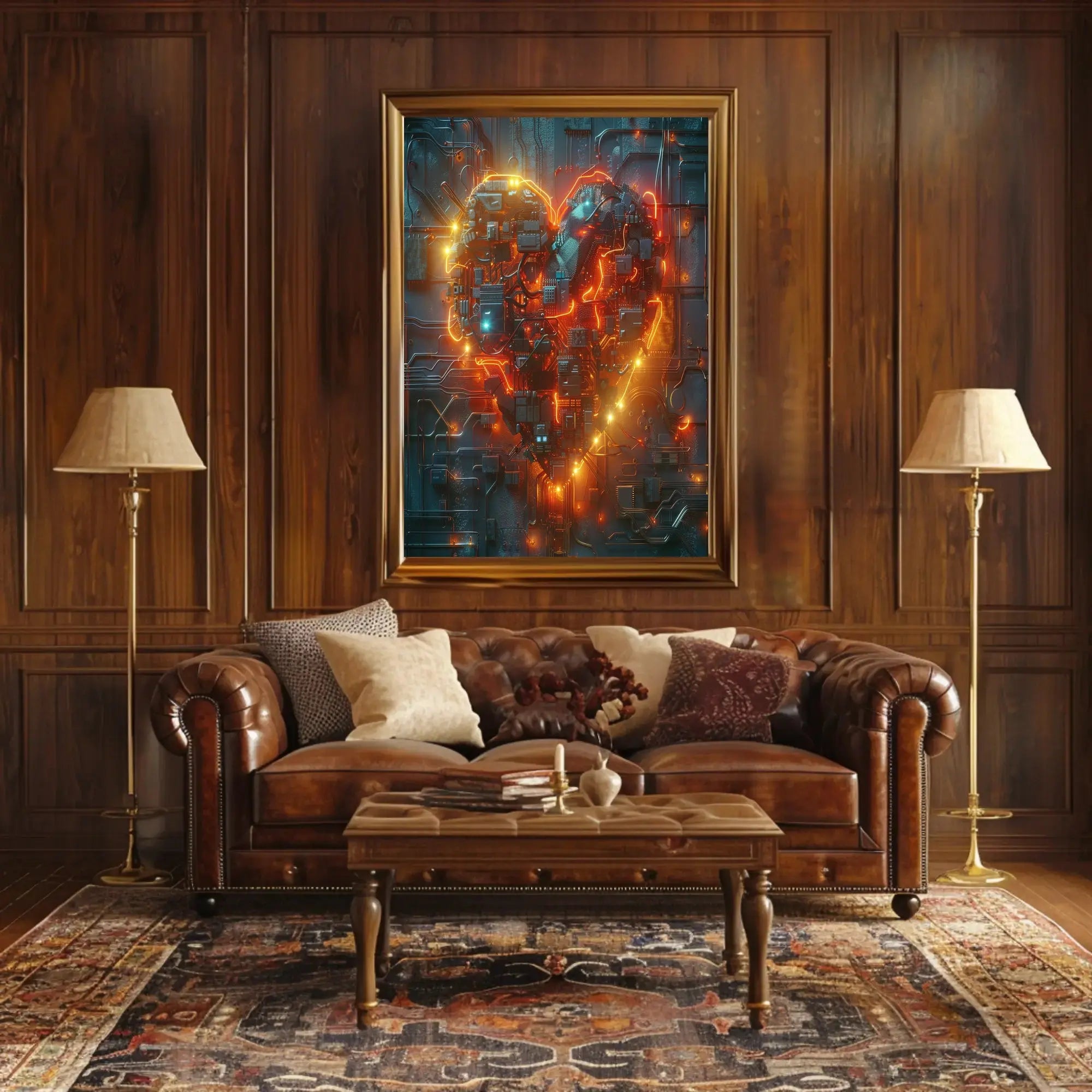 Cybernetic Heart Circuitry: Futuristic Sci-Fi Poster PosterGoat