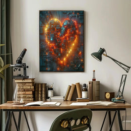 Cybernetic Heart Circuitry: Futuristic Sci-Fi Poster PosterGoat