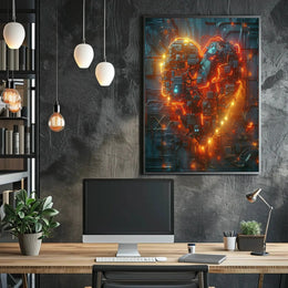 Cybernetic Heart Circuitry: Futuristic Sci-Fi Poster PosterGoat