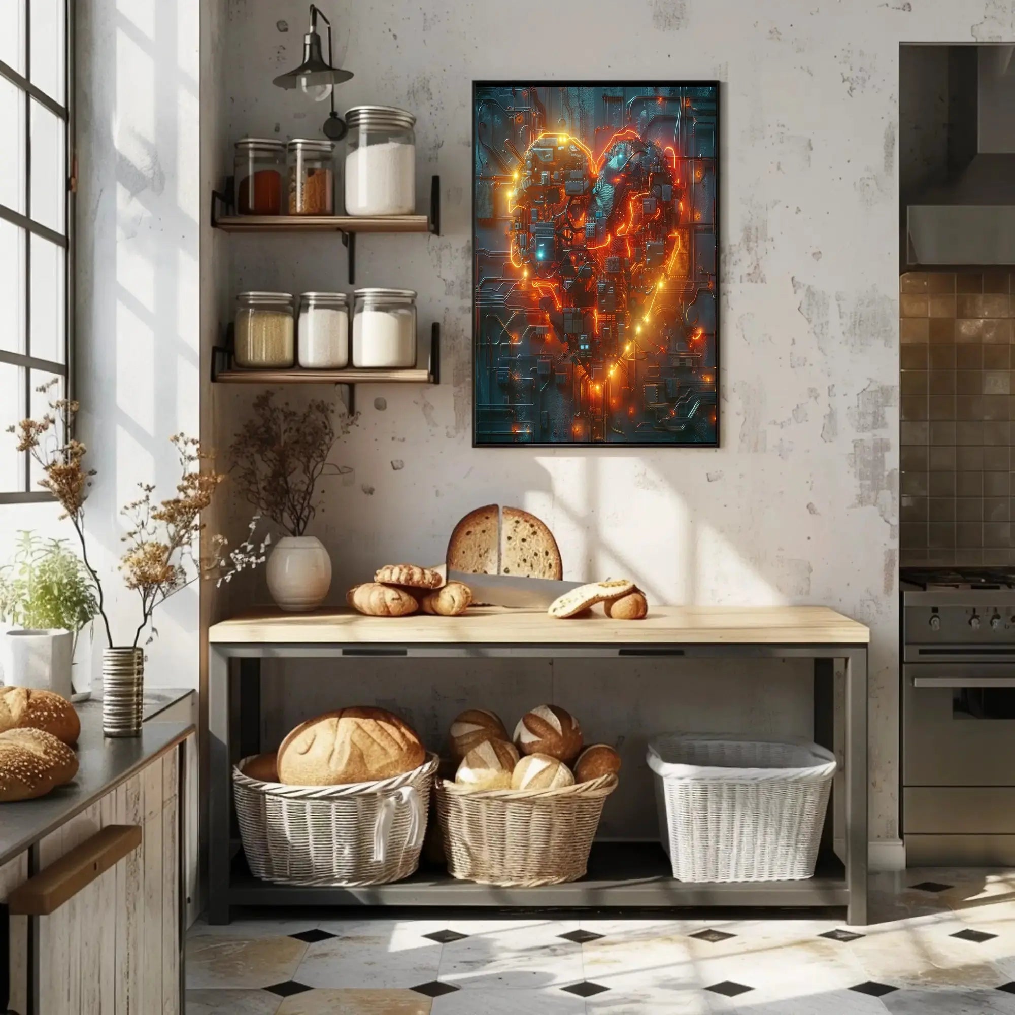 Cybernetic Heart Circuitry: Futuristic Sci-Fi Poster PosterGoat