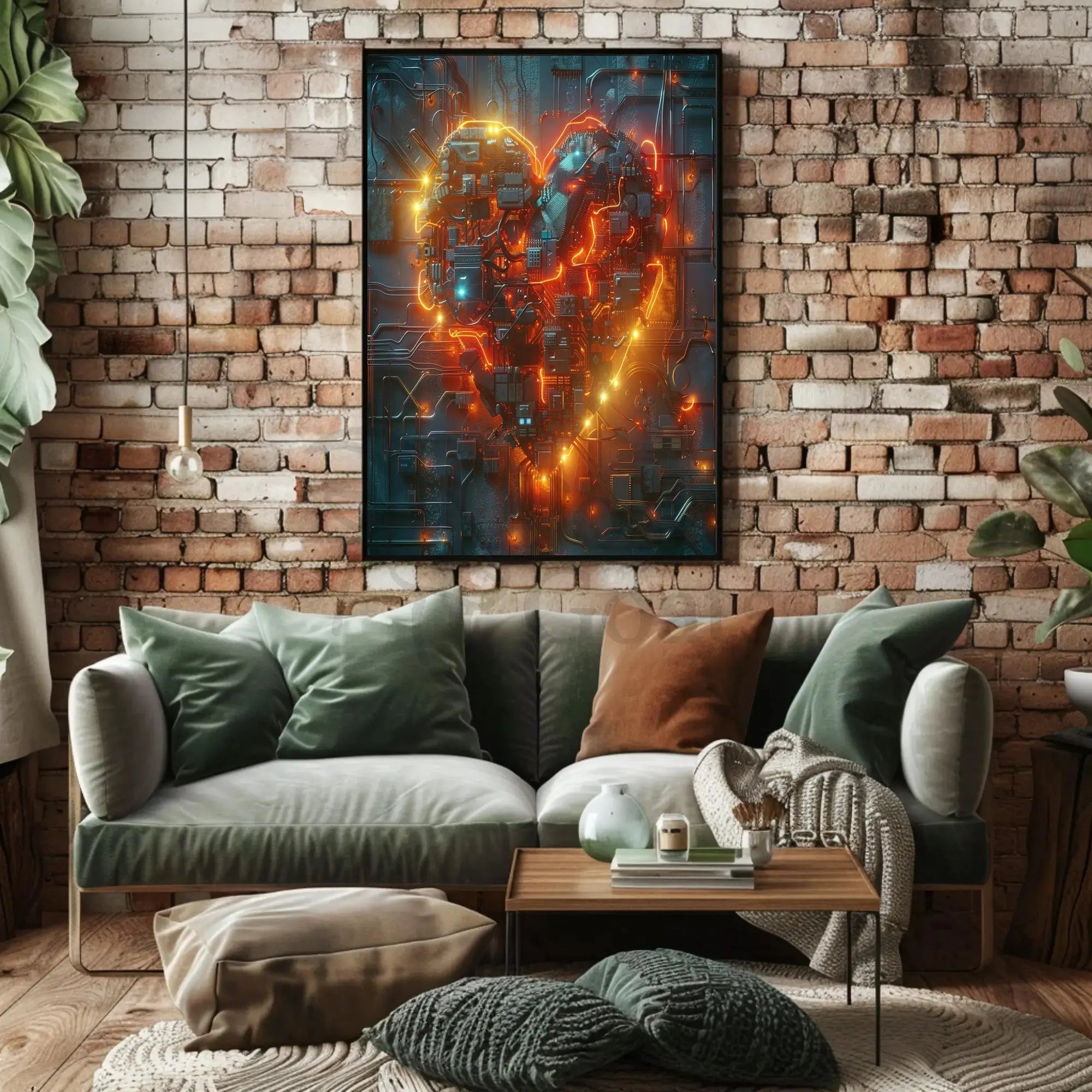 Cybernetic Heart Circuitry: Futuristic Sci-Fi Poster PosterGoat
