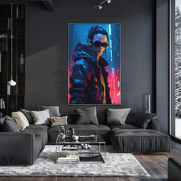 Cyberpunk Cityscape with Futuristic Vibes Futuristic Sci-Fi Poster PosterGoat