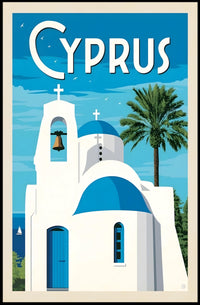 Cyprus Coastal Scene Travel Poster PosterGoat