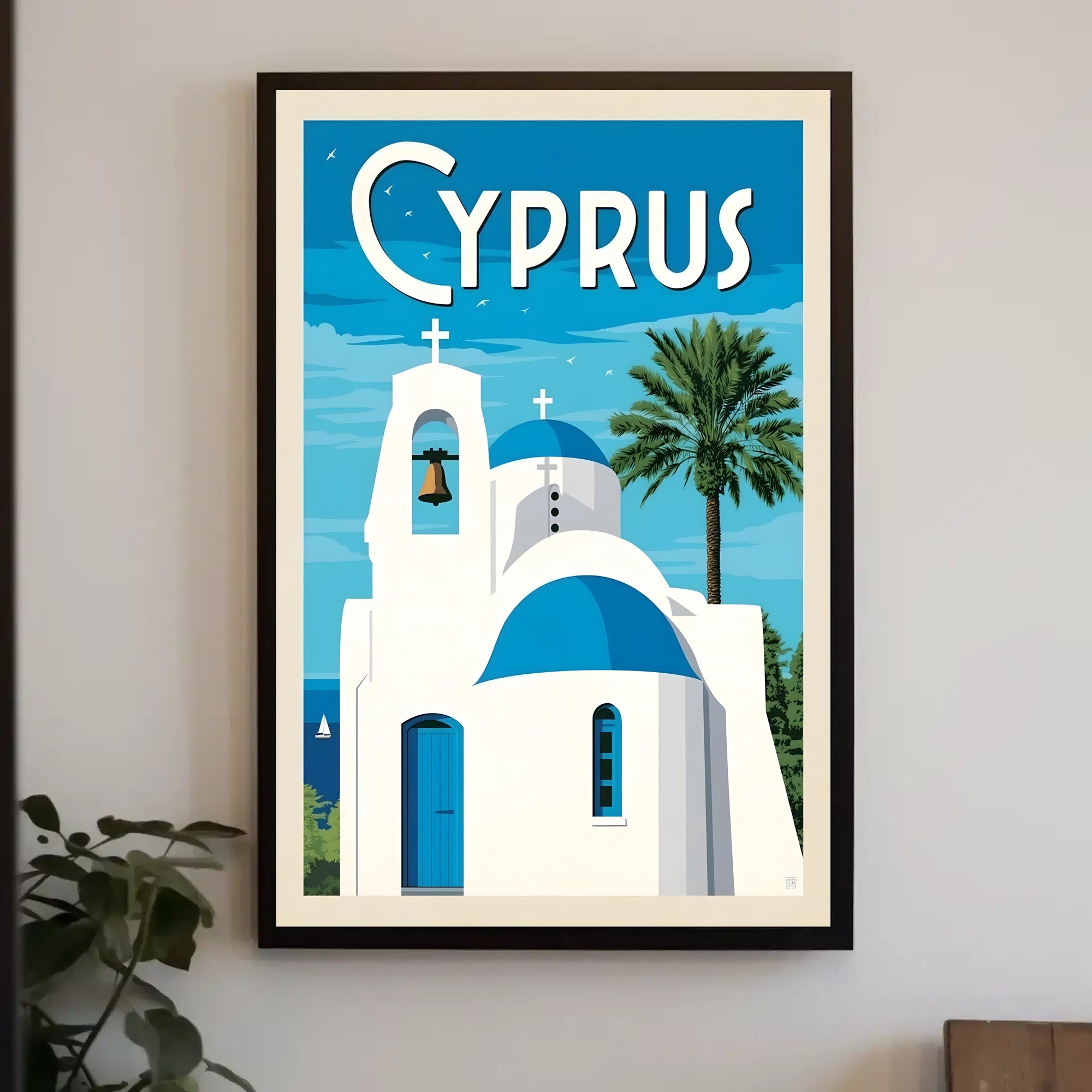 Cyprus Coastal Scene Travel Poster PosterGoat
