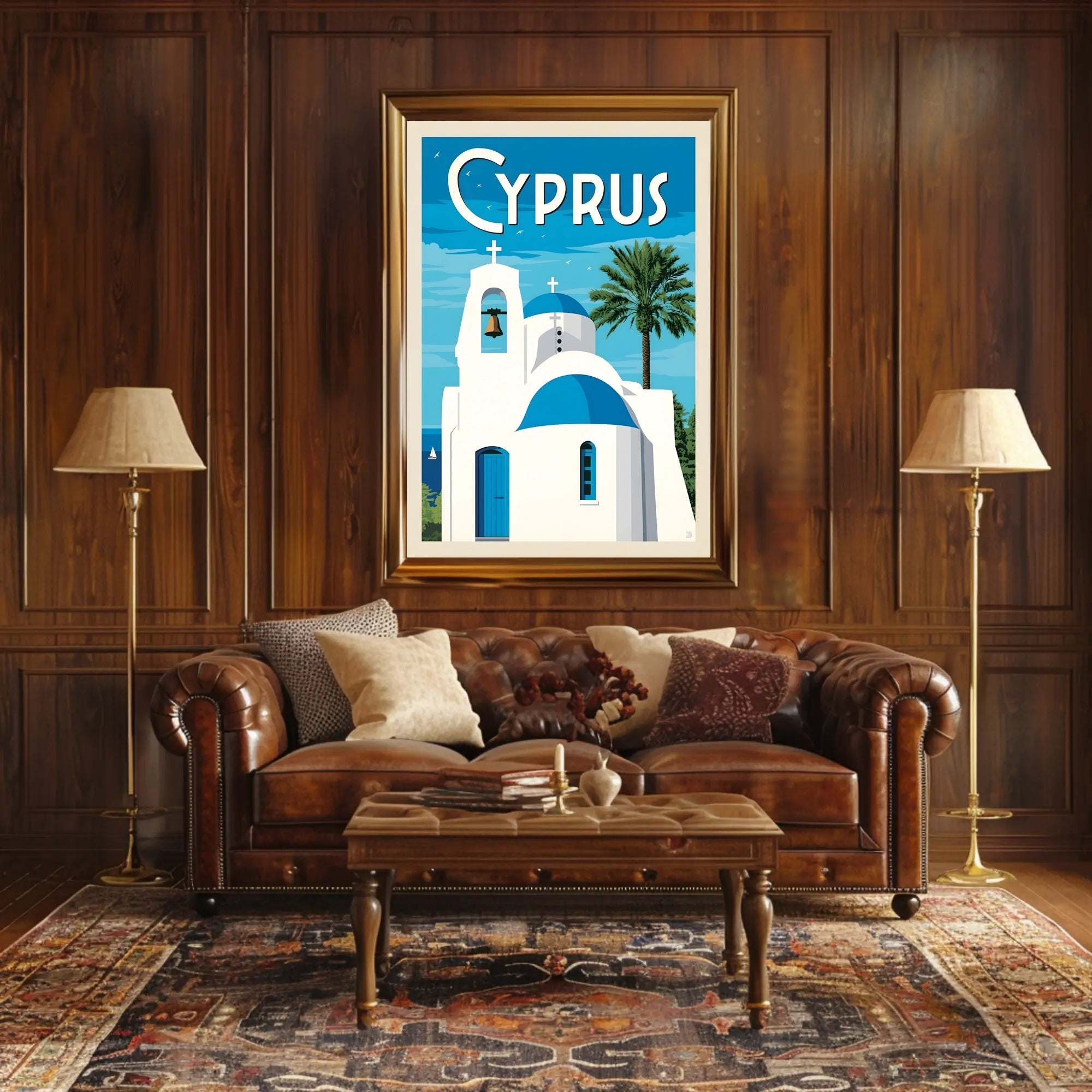 Cyprus Coastal Scene Travel Poster PosterGoat