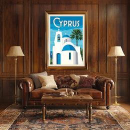 Cyprus Coastal Scene Travel Poster PosterGoat