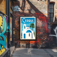 Cyprus Coastal Scene Travel Poster PosterGoat