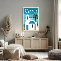 Cyprus Coastal Scene Travel Poster PosterGoat