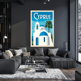 Cyprus Coastal Scene Travel Poster PosterGoat