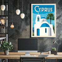 Cyprus Coastal Scene Travel Poster PosterGoat