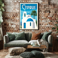 Cyprus Coastal Scene Travel Poster PosterGoat