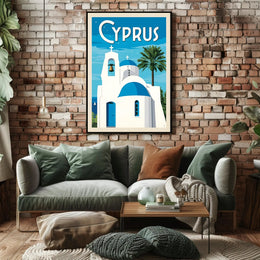 Cyprus Coastal Scene Travel Poster PosterGoat