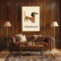 Dachshund Elegance Modern Decor Dog Breed Poster PosterGoat