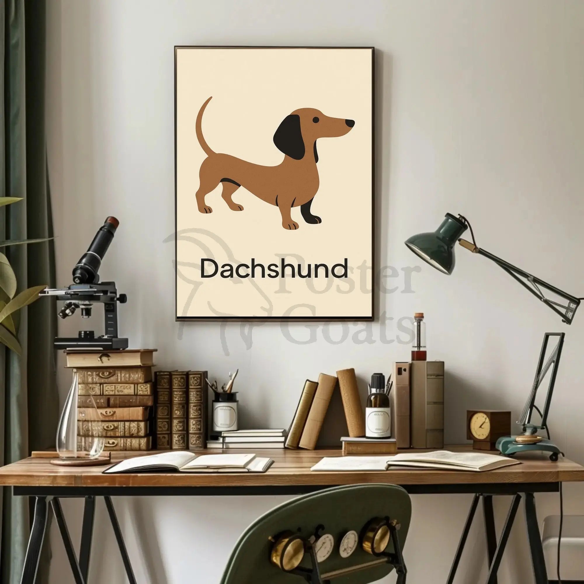 Dachshund Elegance Modern Decor Dog Breed Poster PosterGoat