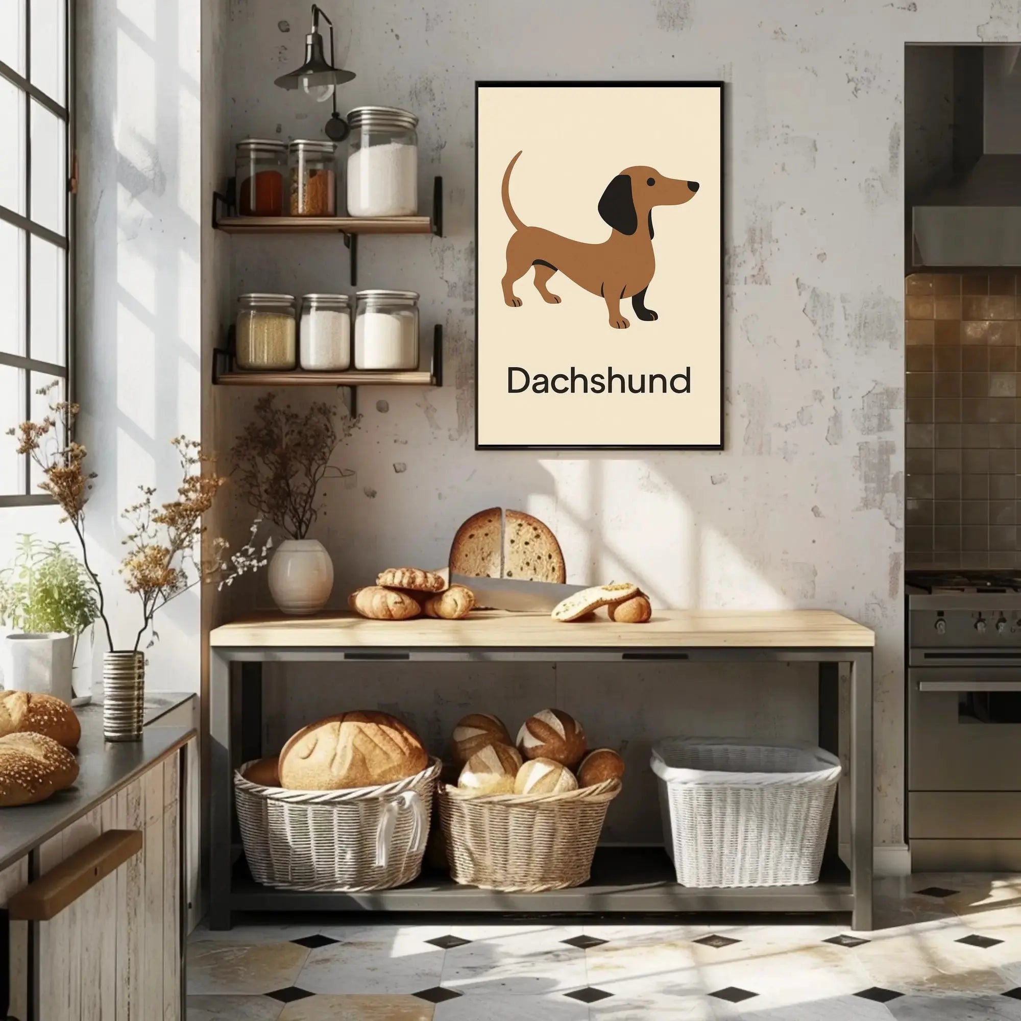 Dachshund Elegance Modern Decor Dog Breed Poster PosterGoat