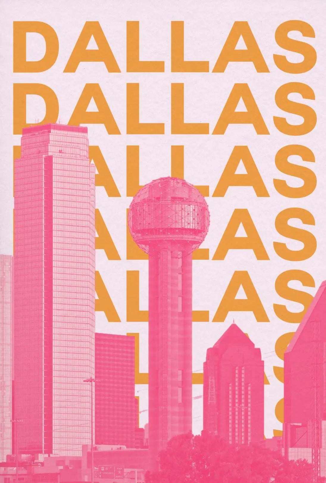 Dallas Cityscape Modern Art Travel Poster PosterGoat