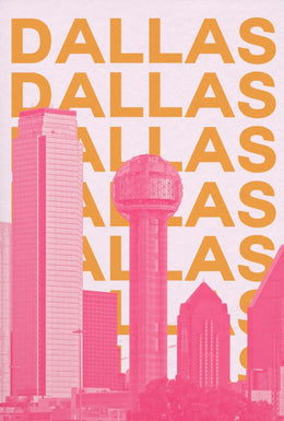 Dallas Cityscape Modern Art Travel Poster PosterGoat