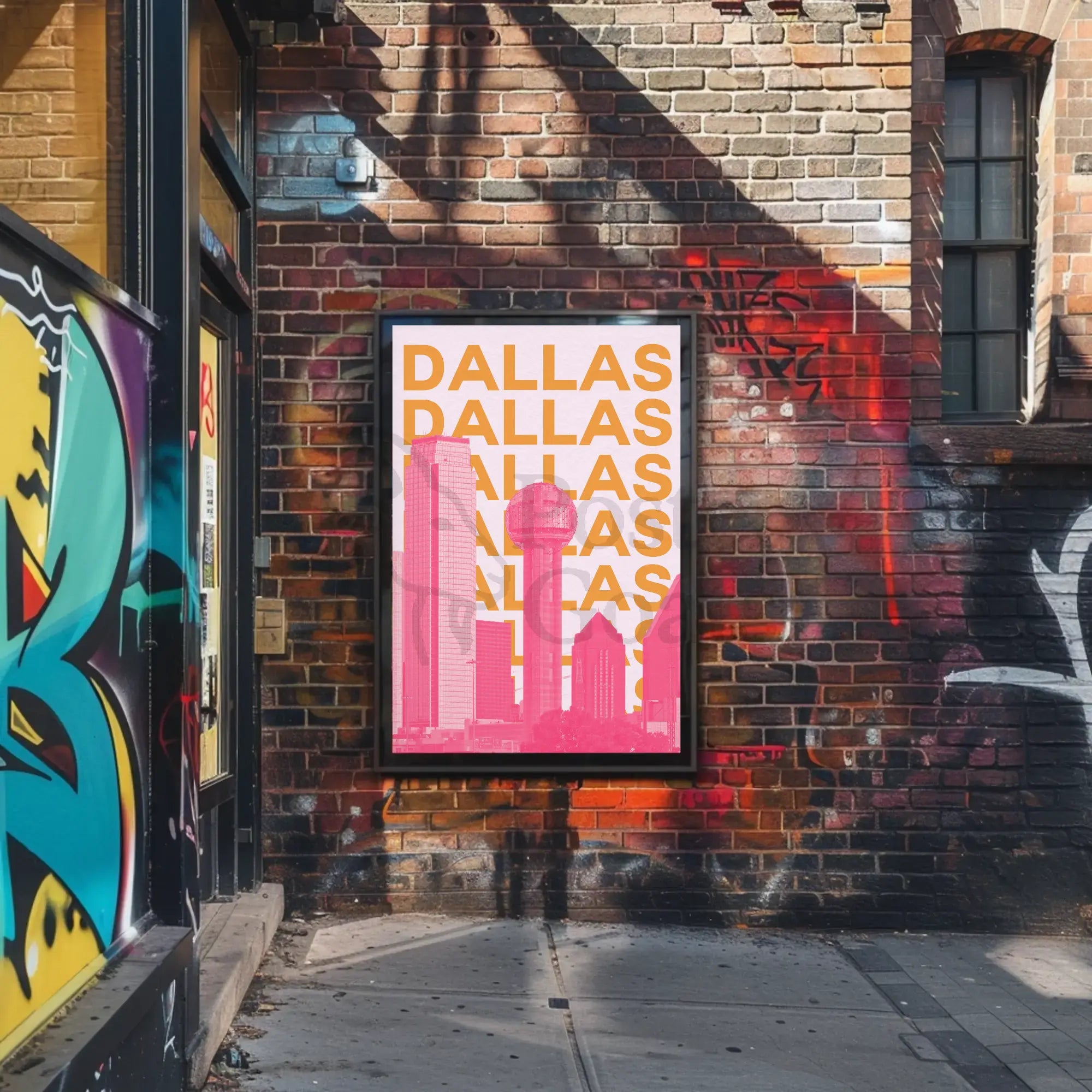 Dallas Cityscape Modern Art Travel Poster PosterGoat