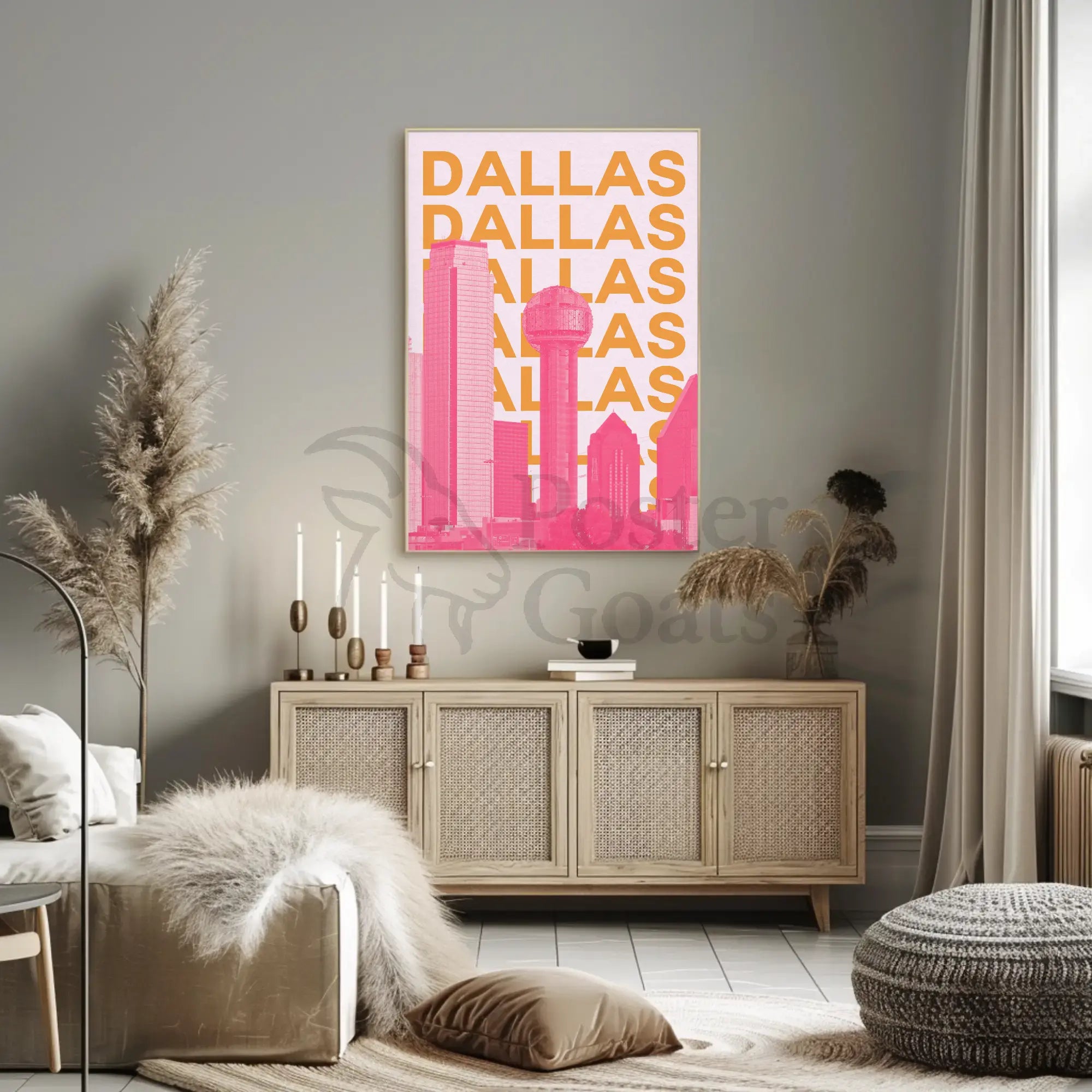 Dallas Cityscape Modern Art Travel Poster PosterGoat