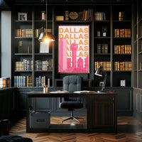 Dallas Cityscape Modern Art Travel Poster PosterGoat