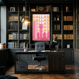 Dallas Cityscape Modern Art Travel Poster PosterGoat