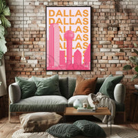 Dallas Cityscape Modern Art Travel Poster PosterGoat