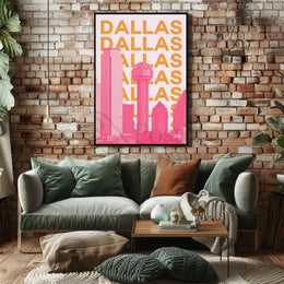 Dallas Cityscape Modern Art Travel Poster PosterGoat