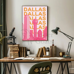 Dallas Cityscape Modern Art Travel Poster PosterGoat