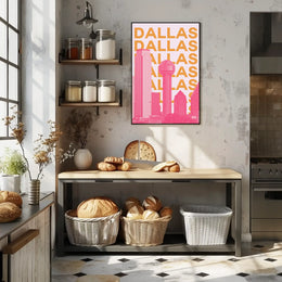Dallas Cityscape Modern Art Travel Poster PosterGoat