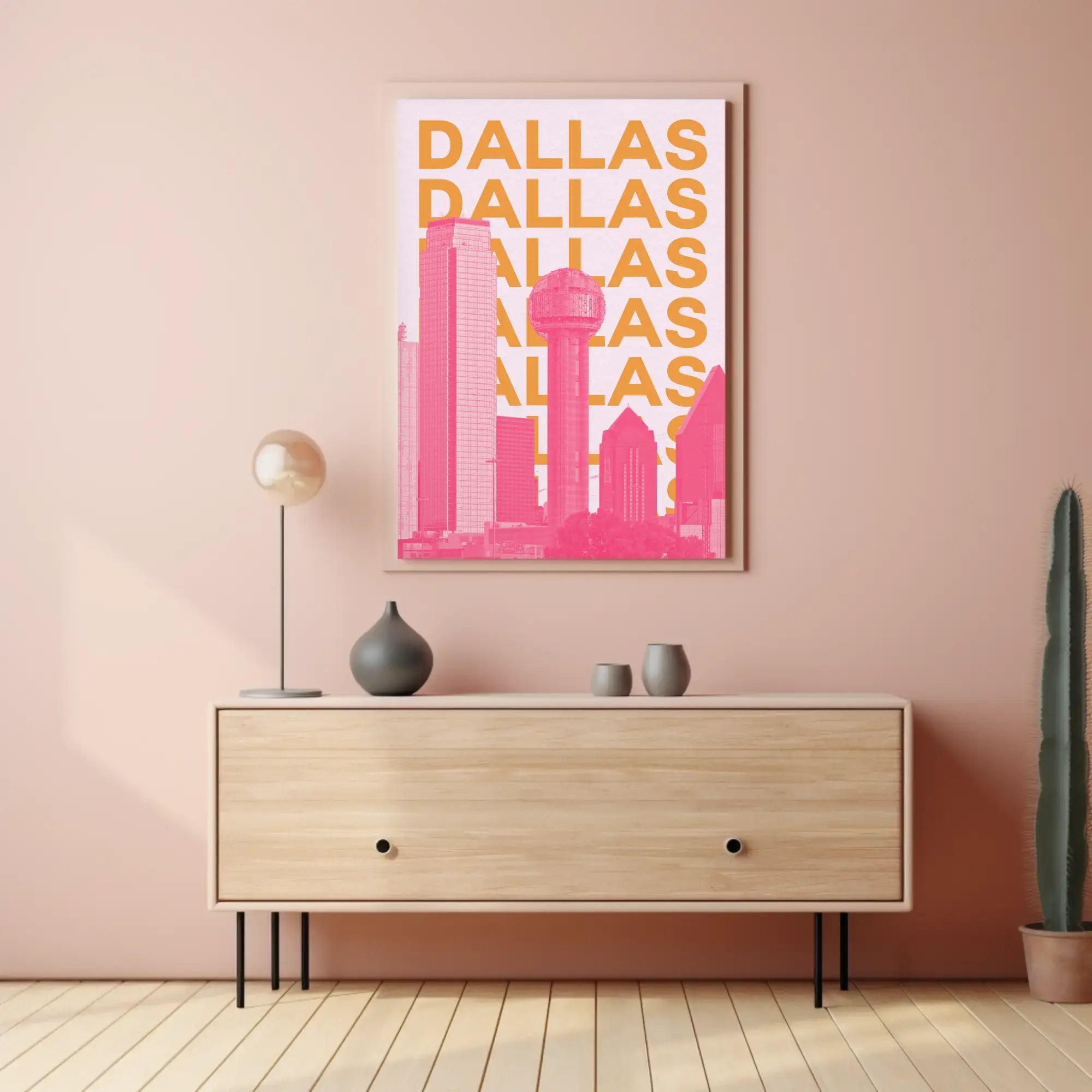 Dallas Cityscape Modern Art Travel Poster PosterGoat