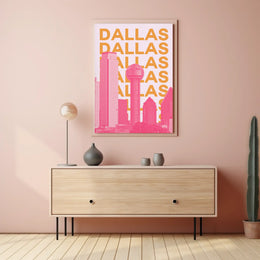 Dallas Cityscape Modern Art Travel Poster PosterGoat