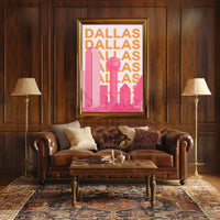 Dallas Cityscape Modern Art Travel Poster PosterGoat