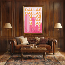 Dallas Cityscape Modern Art Travel Poster PosterGoat