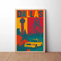 Dallas Landmarks Vintage Art Travel Poster PosterGoat