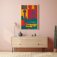 Dallas Landmarks Vintage Art Travel Poster PosterGoat