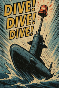 Daring Submarine Dive Vintage Military Recruitment Poster PosterGoat